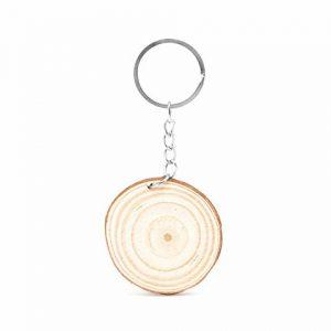 Брелок BUDAN круглый из натурального дерева