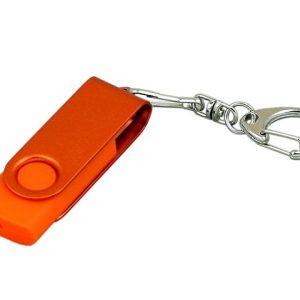 USB 2.0- флешка промо на 64 Гб с поворотным механизмом и однотонным металлическим клипом