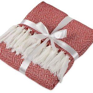 Плед акриловый с белой бахромой «Tassel»