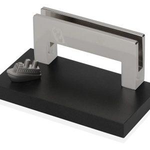 Подставка для визиток “Круиз”, серебристый/черный