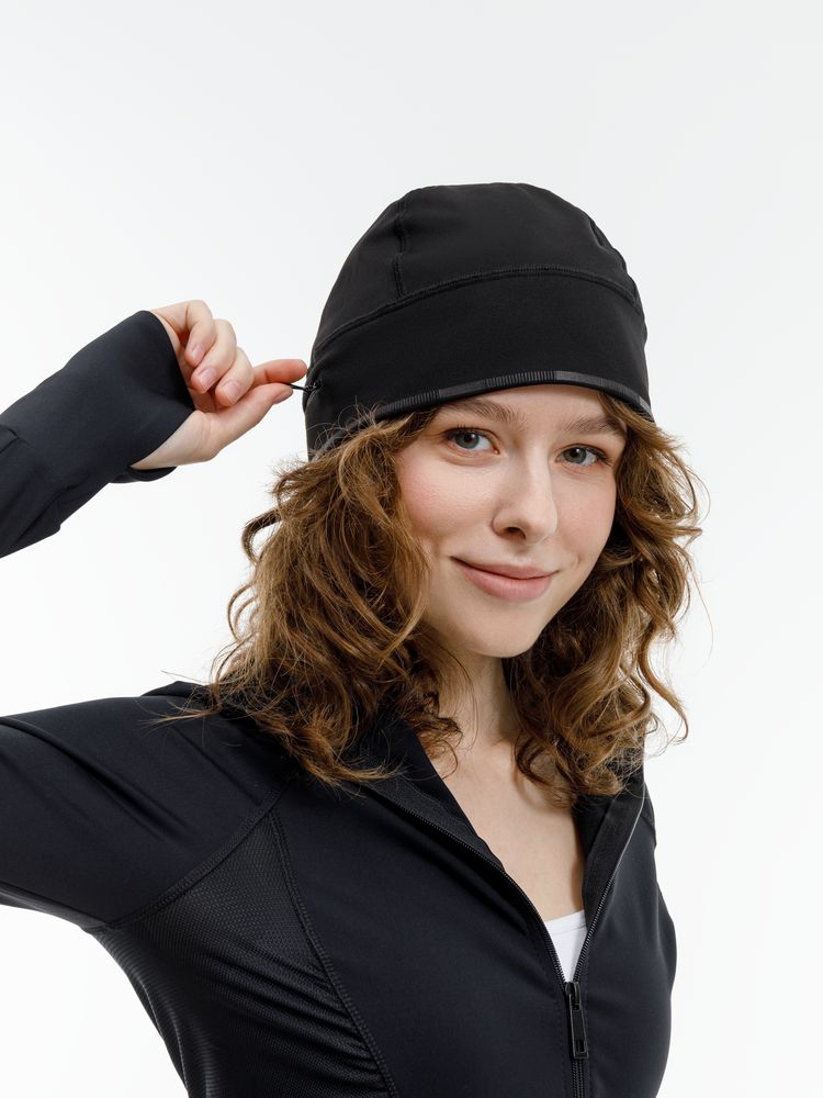 Спортивная шапка утепленная Jogge, черная Спортивная шапка утепленная Jogge, черная