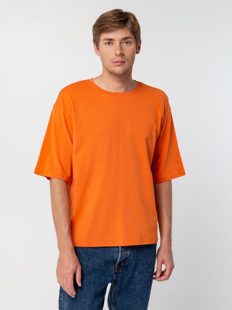 Футболка унисекс оверсайз Street Vibes, оранжевая Футболка унисекс оверсайз Street Vibes, оранжевая