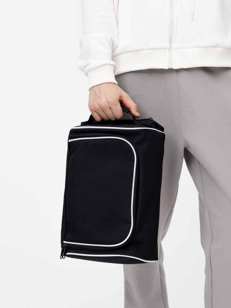 Сумка для обуви Equipex, черная с белым Сумка для обуви Equipex, черная с белым