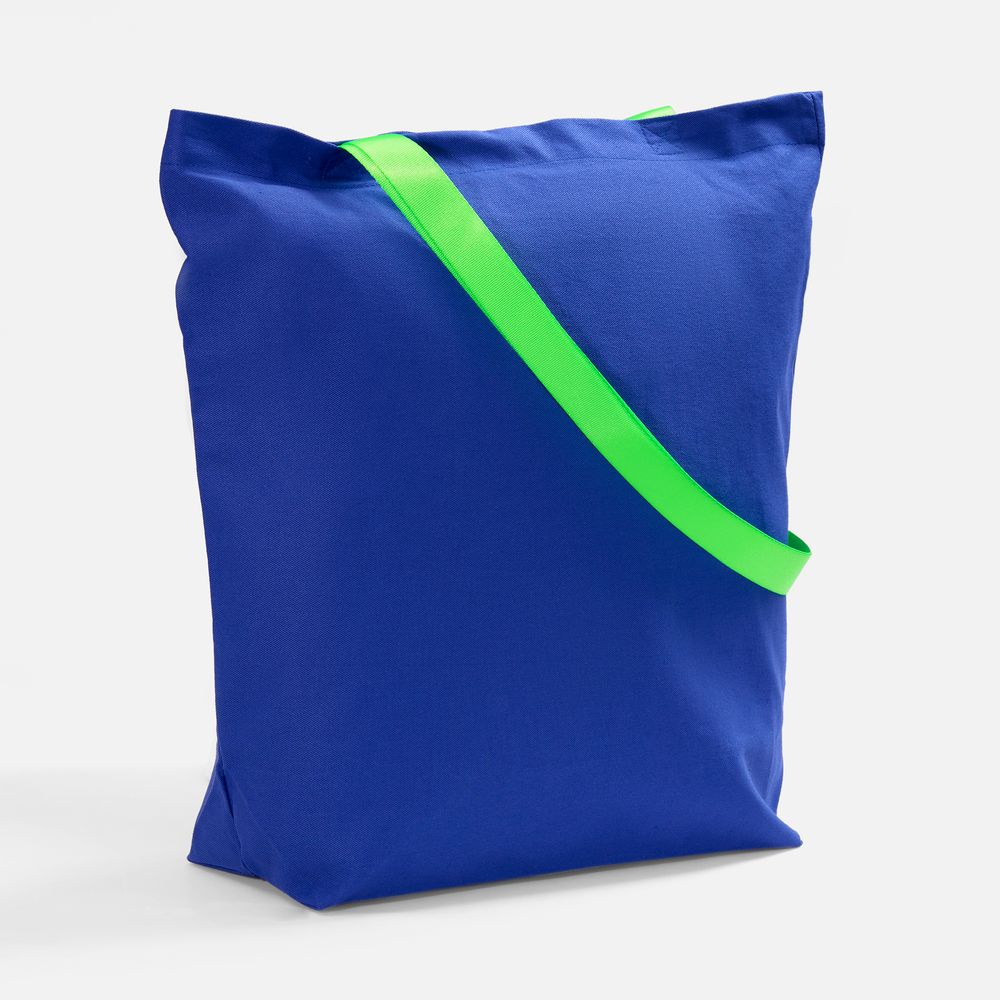 Шопер B5, синий с зелеными ручками Шопер B5, синий с зелеными ручками