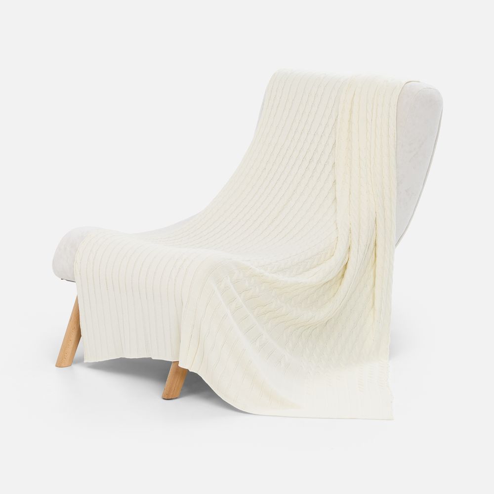 Плед Tressa, белый (молочный) Плед Tressa, белый (молочный)