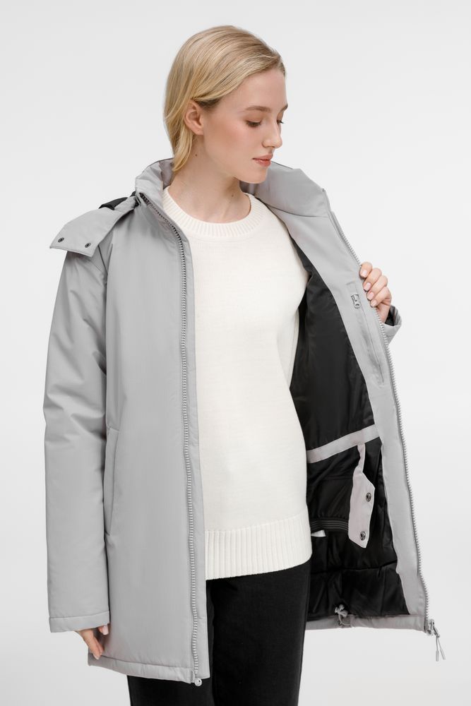 Куртка-парка унисекс Sfera, светло-серая Куртка-парка унисекс Sfera, светло-серая
