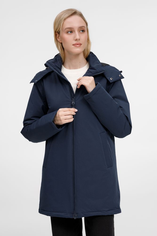 Куртка-парка унисекс Sfera, темно-синяя Куртка-парка унисекс Sfera, темно-синяя