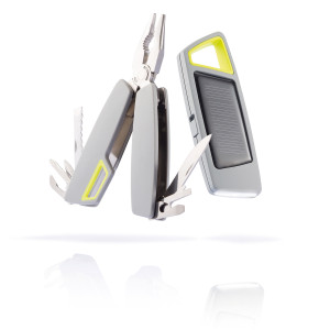Набор Tovo: мультитул и фонарик на солнечной батарее, серый