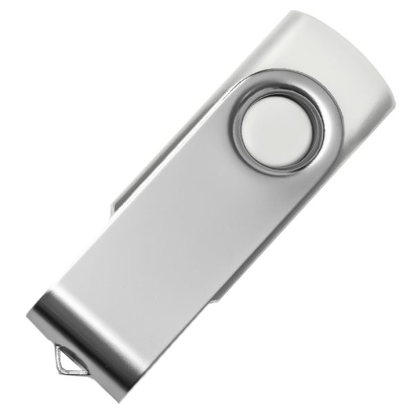 USB flash-карта “Dot” (8Гб), белый, 5,8х2х1,1см,пластик металл
