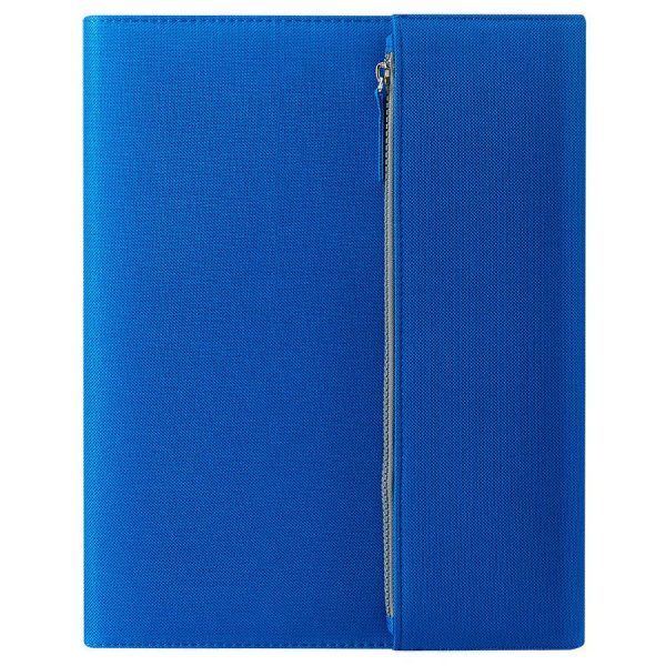 Папка А4  “PATRIX”  с блокнотом и карманом  на молнии, синяя, полиэстер 600D