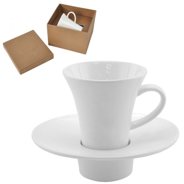 Кофейная пара  “Модерн” в подарочной упаковке; 13,3х11,5х10см,80мл; фарфор; деколь