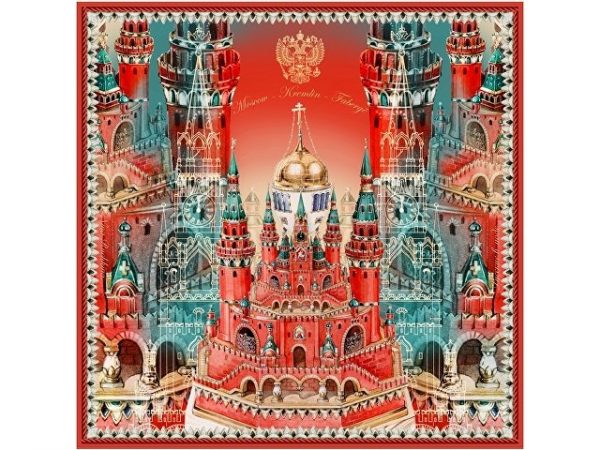 Платок «Кремль – Москва – Фаберже»
