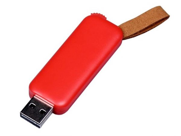 USB 3.0- флешка промо на 64 Гб прямоугольной формы, выдвижной механизм