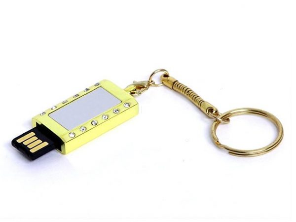 USB 2.0- флешка на 16 Гб «Кулон» с кристаллами и мини чипом