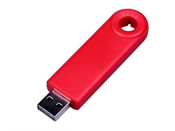 USB 2.0- флешка промо на 64 Гб прямоугольной формы, выдвижной механизм