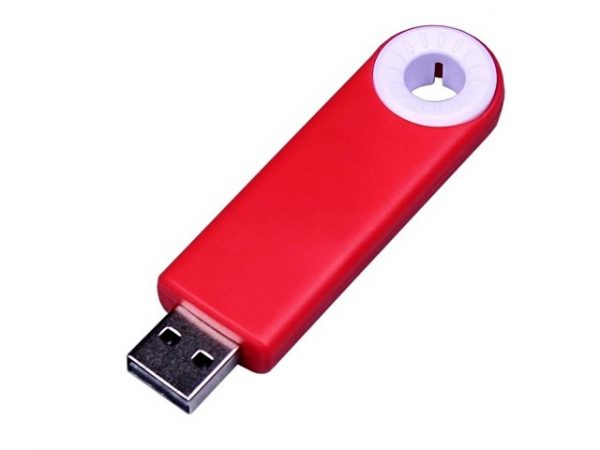 USB 2.0- флешка промо на 16 Гб прямоугольной формы, выдвижной механизм