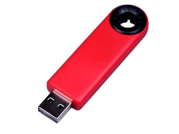 USB 2.0- флешка промо на 4 Гб прямоугольной формы, выдвижной механизм