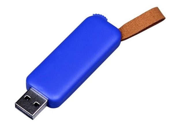 USB 3.0- флешка промо на 128 Гб прямоугольной формы, выдвижной механизм