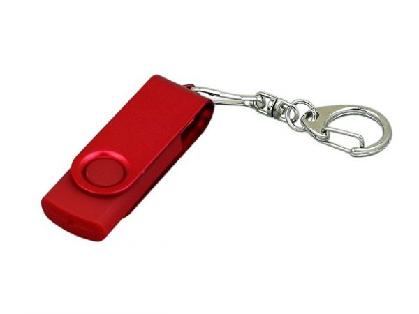 USB 2.0- флешка промо на 4 Гб с поворотным механизмом и однотонным металлическим клипом