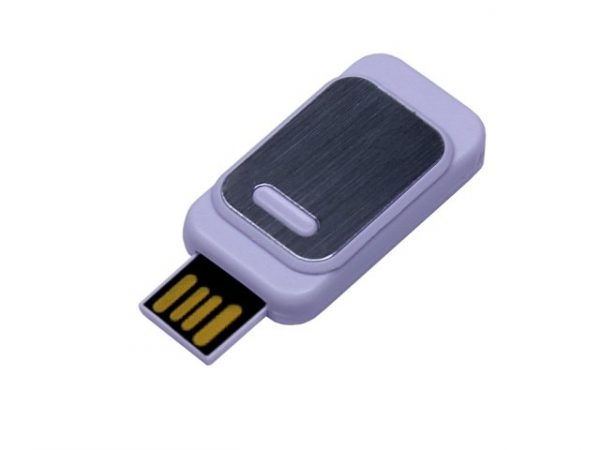 USB 2.0- флешка промо на 32 Гб прямоугольной формы, выдвижной механизм