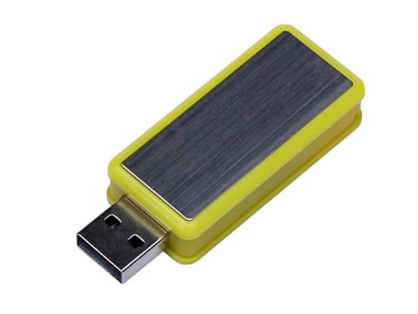 USB 2.0- флешка промо на 16 Гб прямоугольной формы, выдвижной механизм