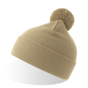 Шапка вязаная  двойная Wind-S с помпоном